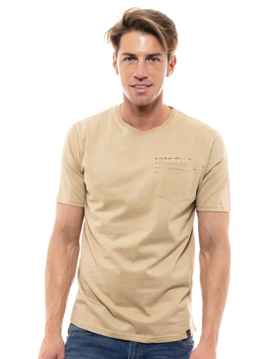 Biston fashion ανδρικό t-shirt 47-206-002 DK BEIGE