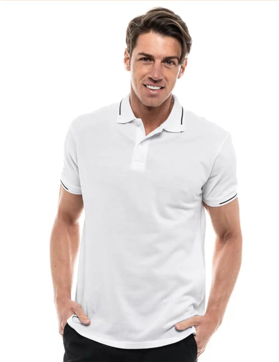 Biston fashion ανδρικό polo shirt 47-206-009 WHITE