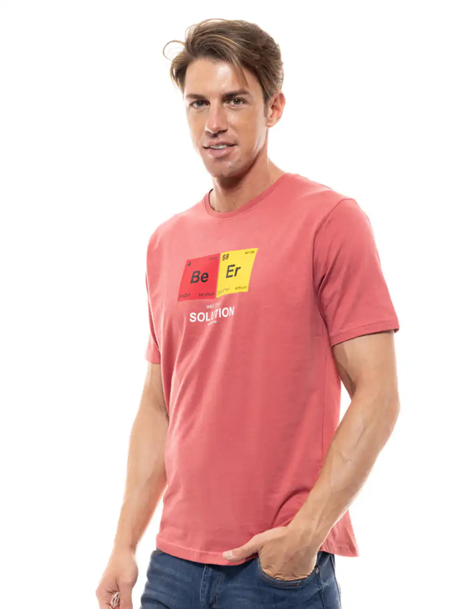 Biston fashion ανδρικό t-shirt 47-206-022 RUSTY RED