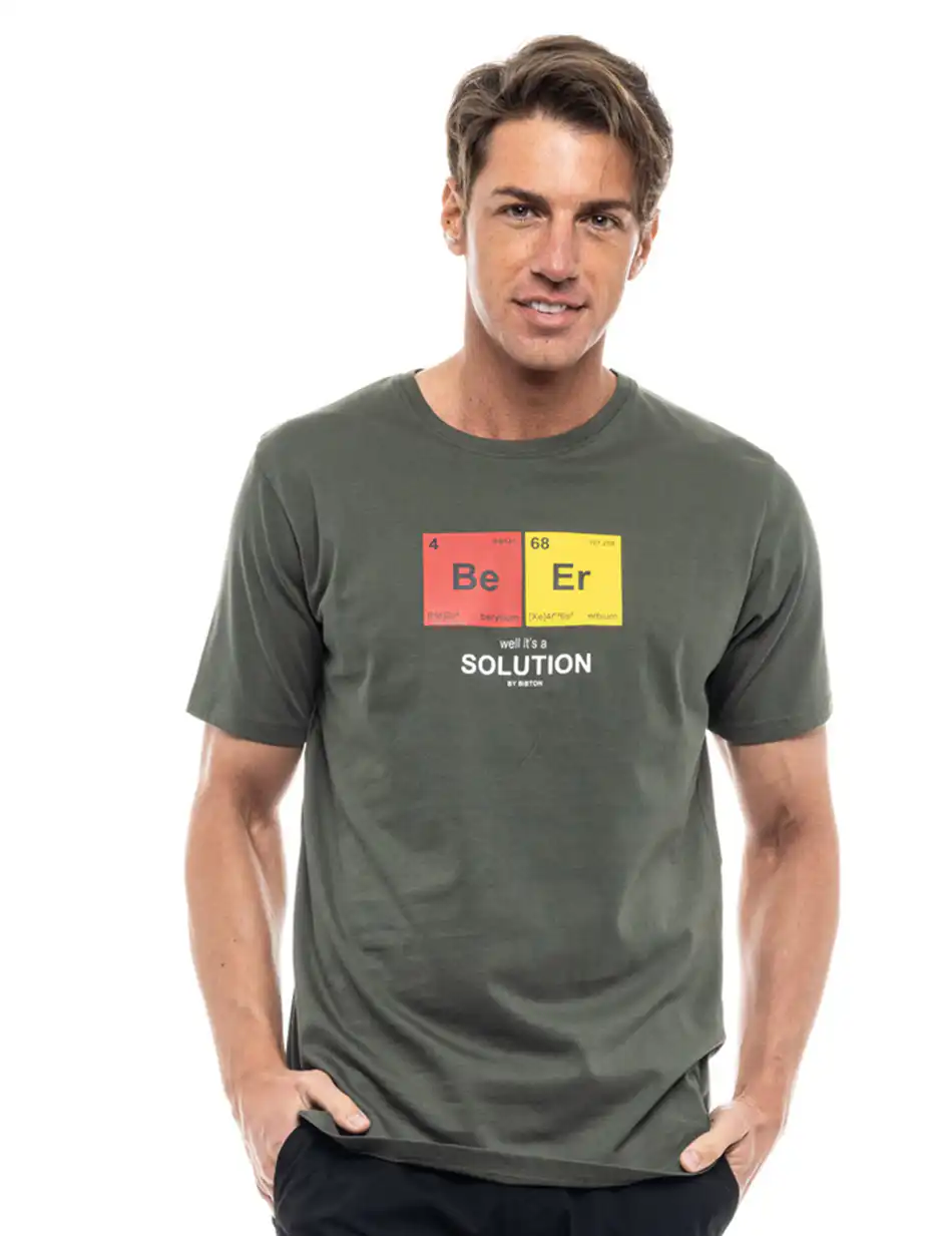 Biston fashion ανδρικό t-shirt 47-206-022 KHAKI