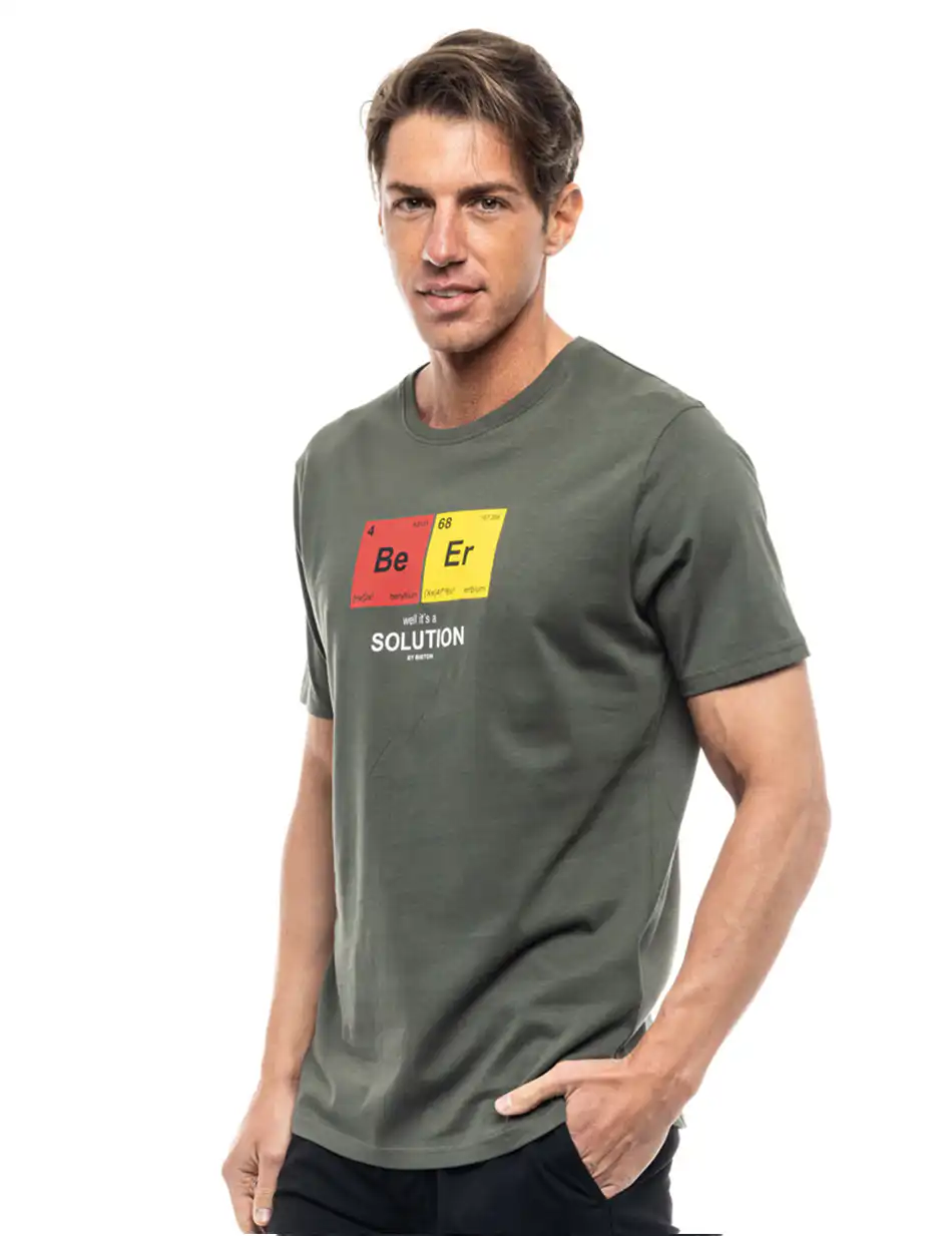 Biston fashion ανδρικό t-shirt 47-206-022 KHAKI