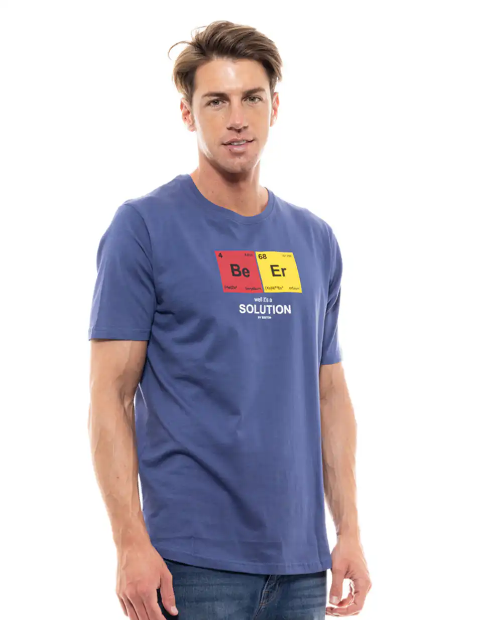 Biston fashion ανδρικό t-shirt 47-206-022 INDIGO