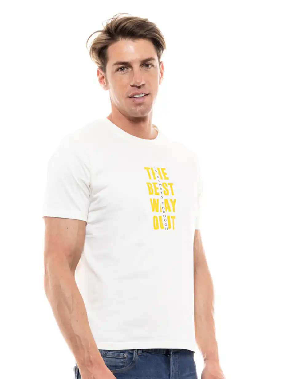 Biston fashion ανδρικό t-shirt 47-206-023 OFF WHITE