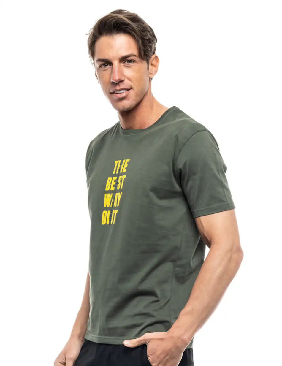 Biston fashion ανδρικό t-shirt 47-206-023 KHAKI