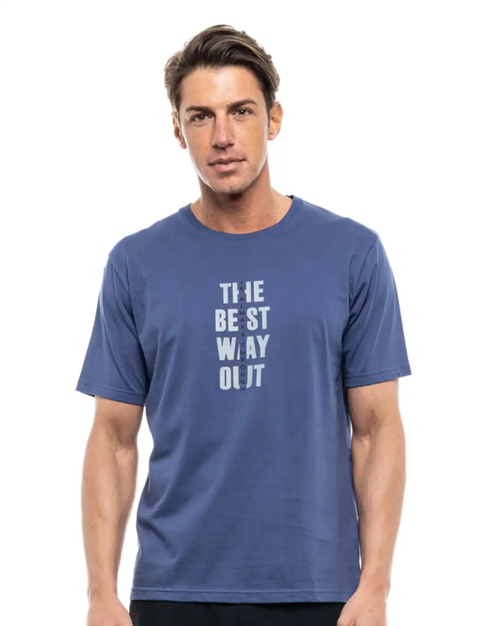 Biston fashion ανδρικό t-shirt 47-206-023 INDIGO