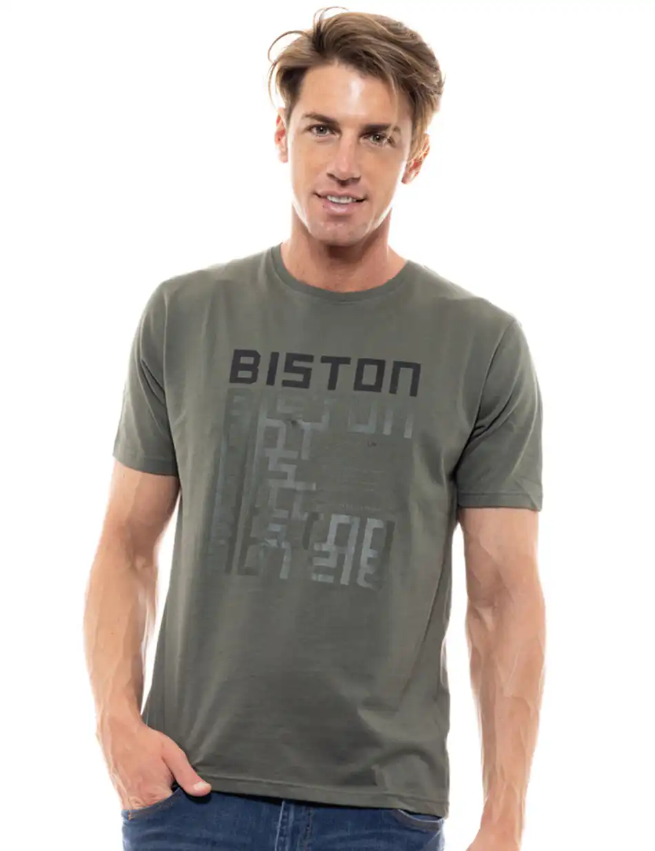 Biston fashion ανδρικό t-shirt 47-206-037 KHAKI