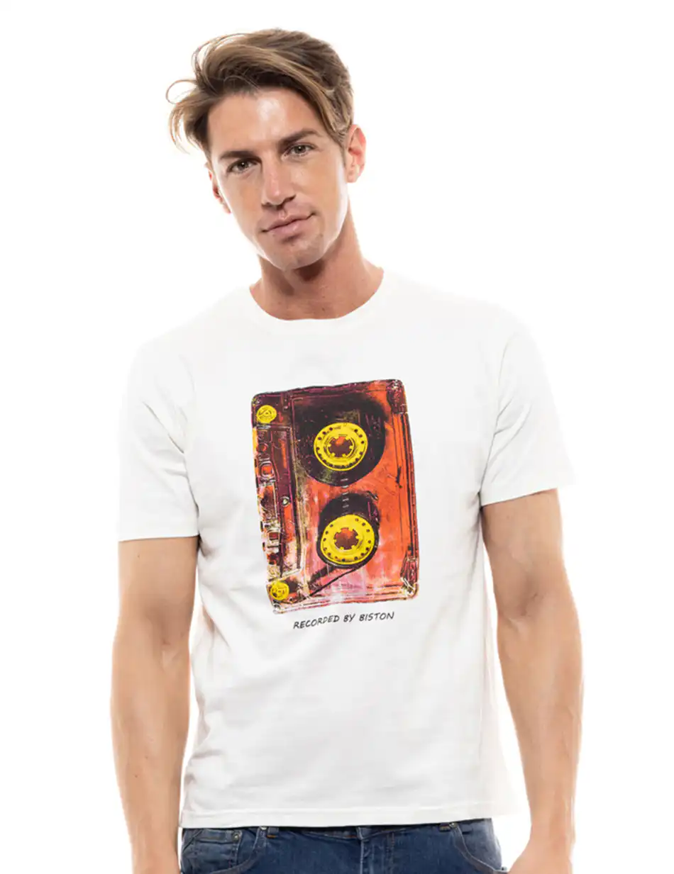 Biston fashion ανδρικό t-shirt 47-206-038 OFF WHITE