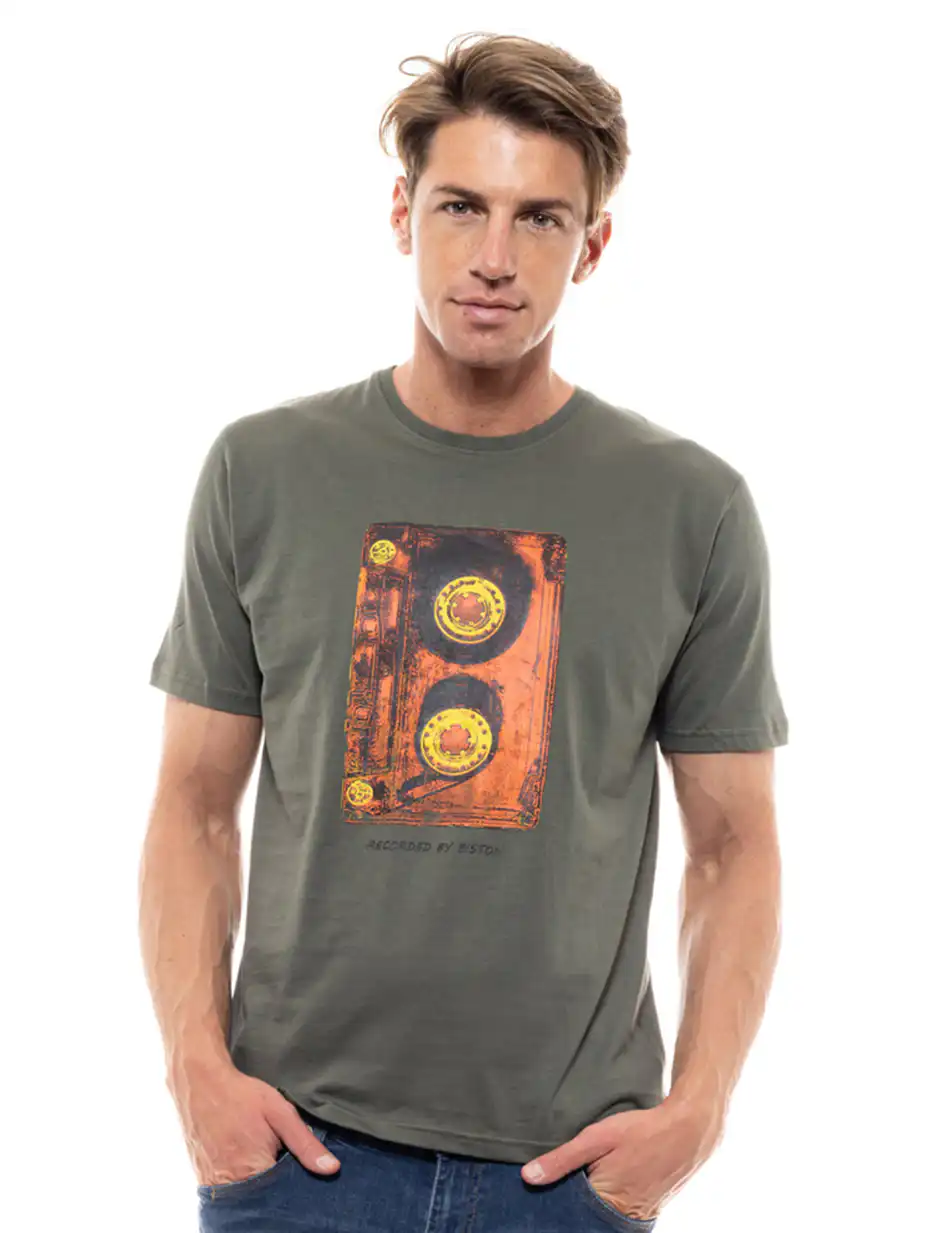 Biston fashion ανδρικό t-shirt 47-206-038 KHAKI