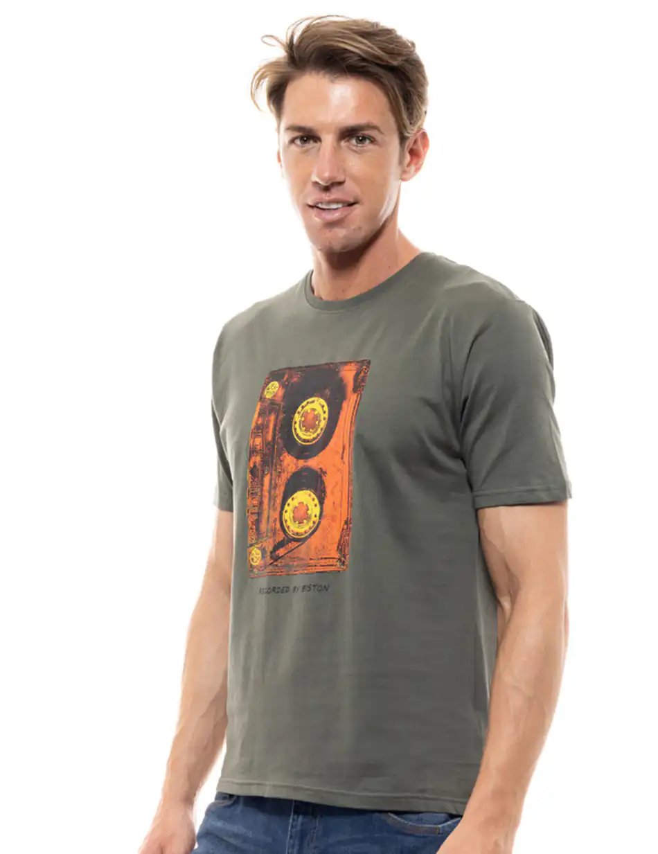 Biston fashion ανδρικό t-shirt 47-206-038 KHAKI