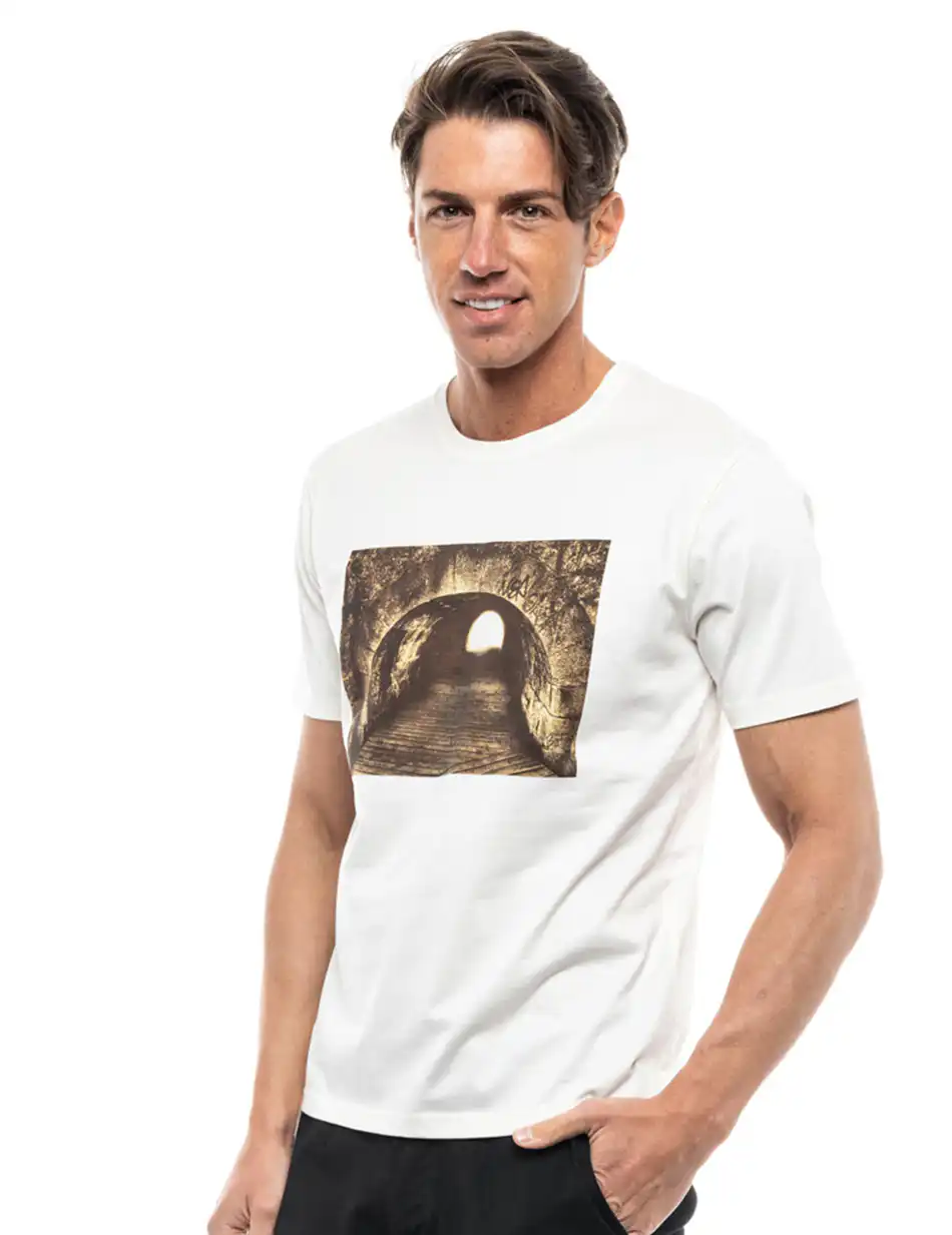 Biston fashion ανδρικό t-shirt 47-206-042 OFF WHITE