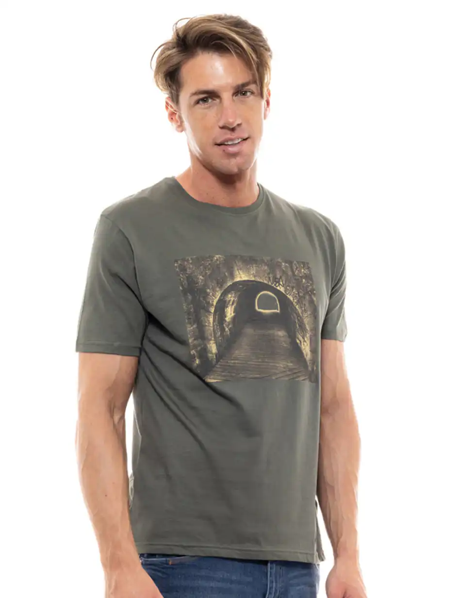 Biston fashion ανδρικό t-shirt 47-206-042 KHAKI