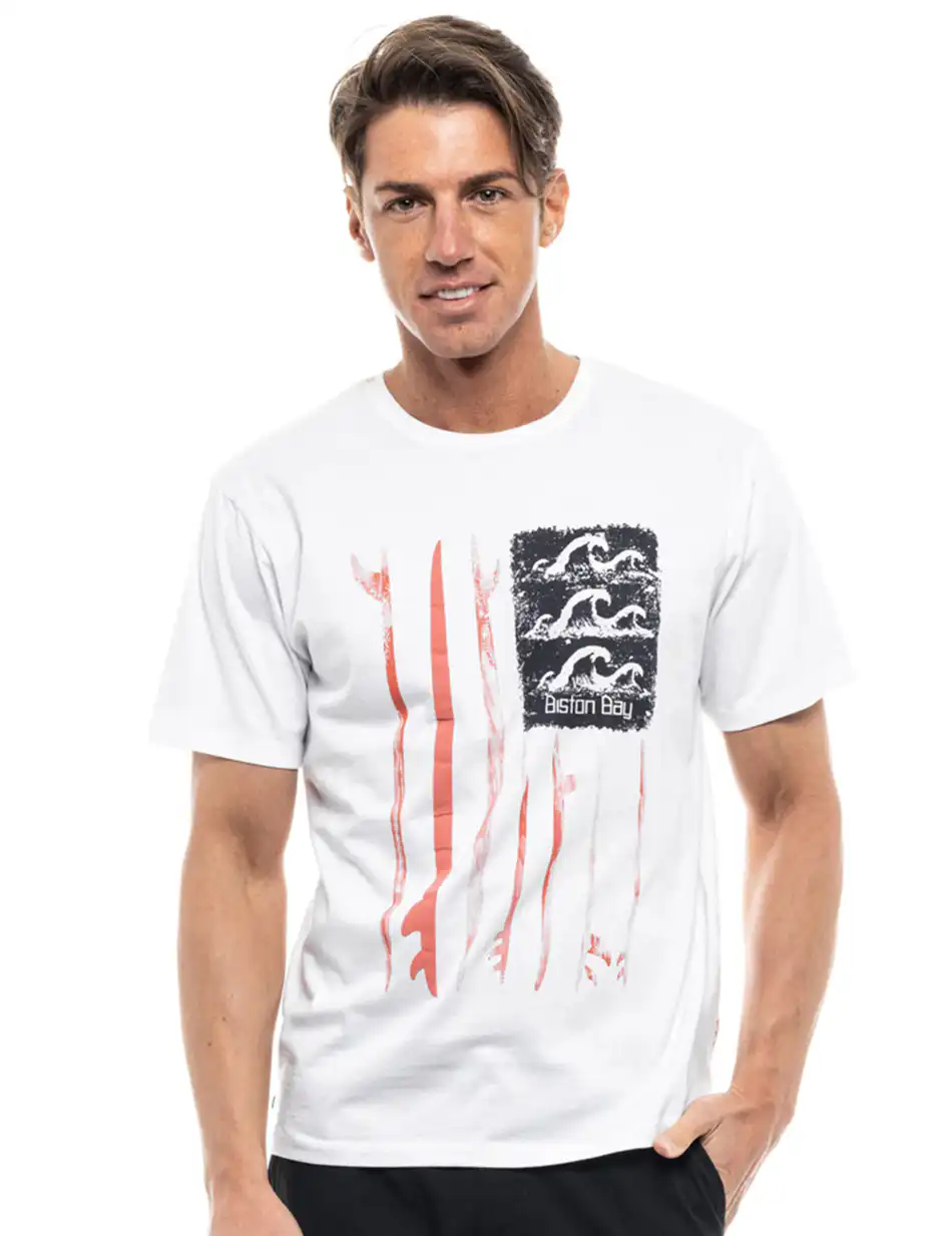 Biston fashion ανδρικό t-shirt 47-206-064 WHITE