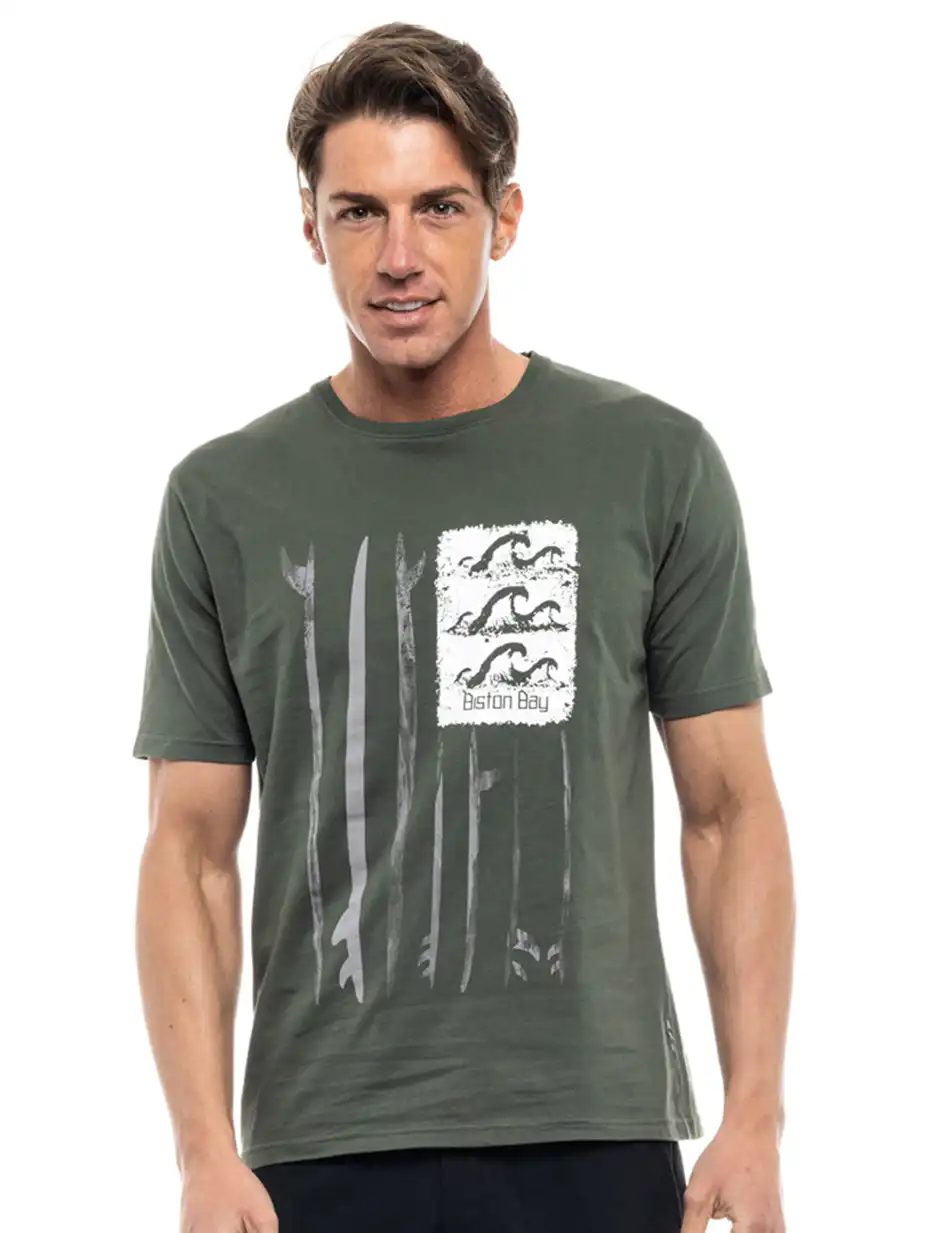 Biston fashion ανδρικό t-shirt 47-206-064 KHAKI