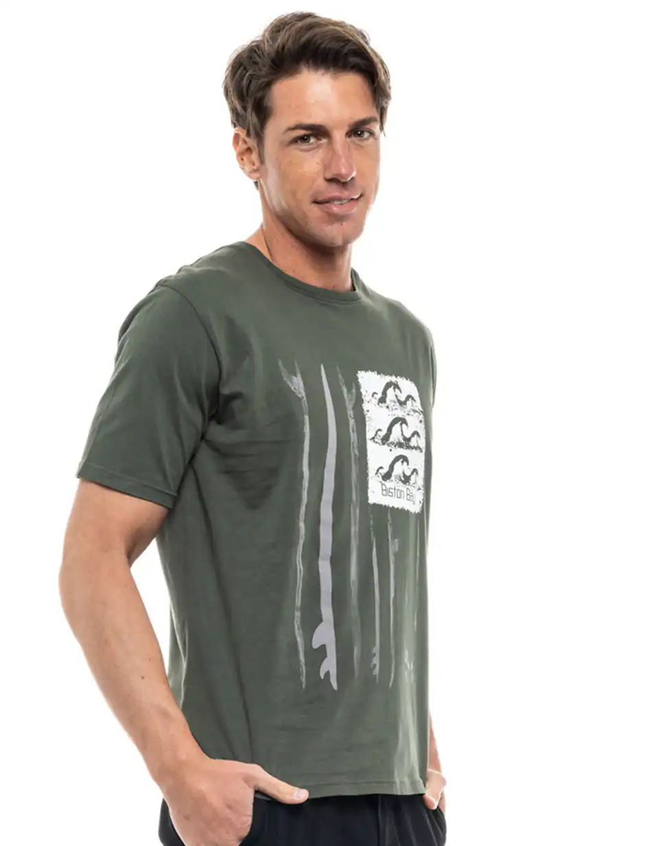 Biston fashion ανδρικό t-shirt 47-206-064 KHAKI