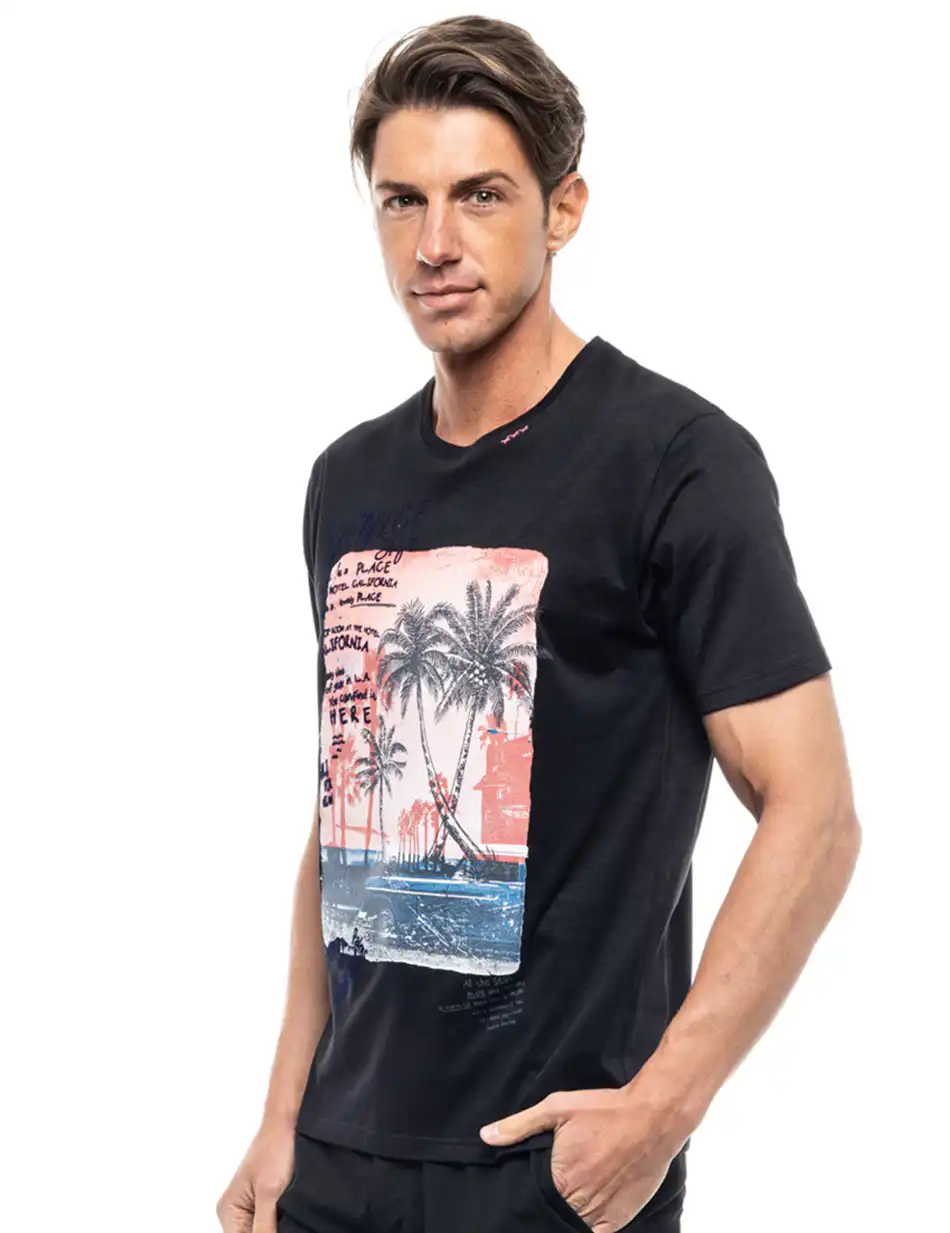 Biston fashion ανδρικό t-shirt 47-206-065 BLACK