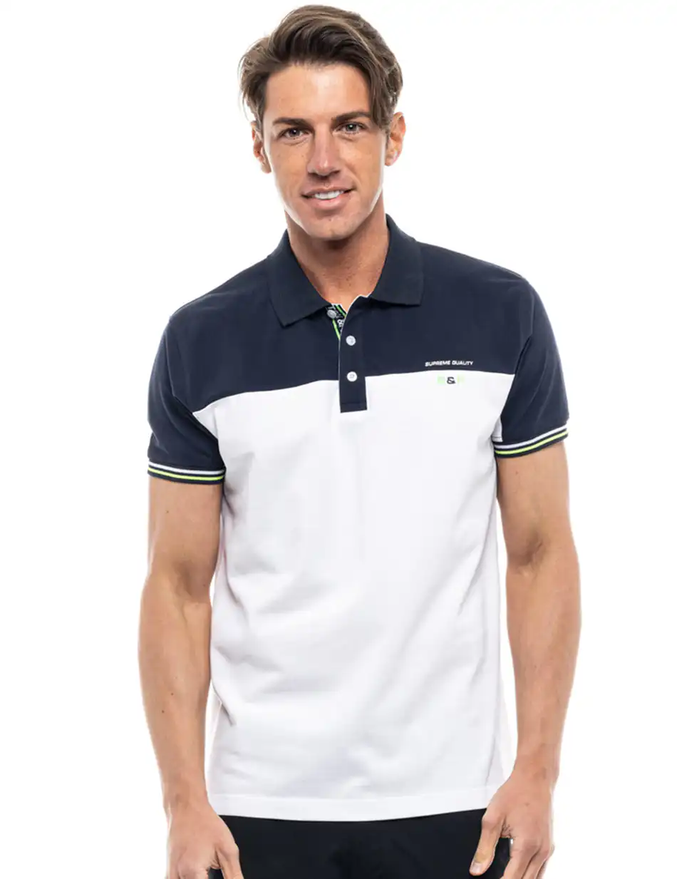 Biston fashion ανδρικό polo shirt 47-206-066 WHITE