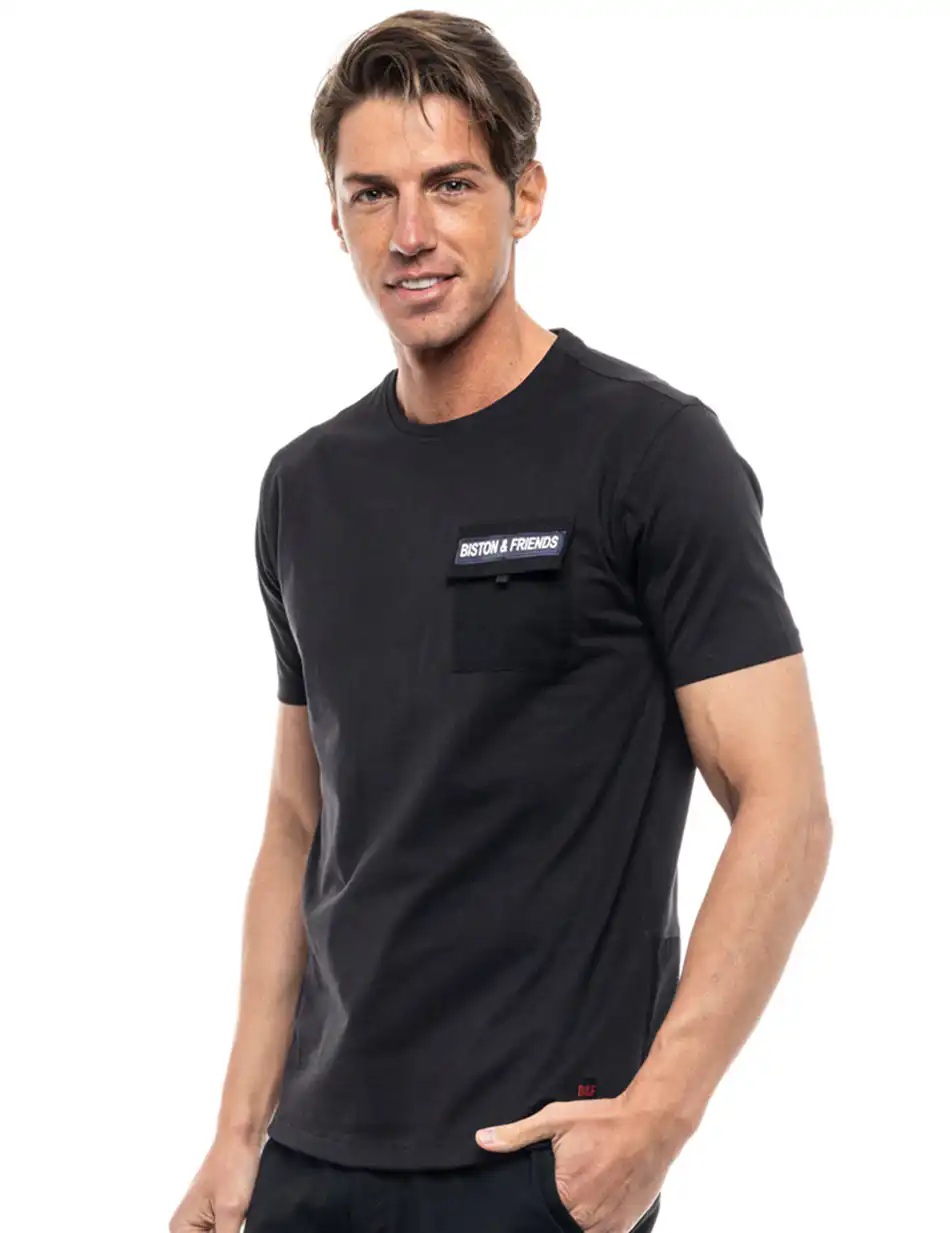 Biston fashion ανδρικό t-shirt 47-206-078 BLACK