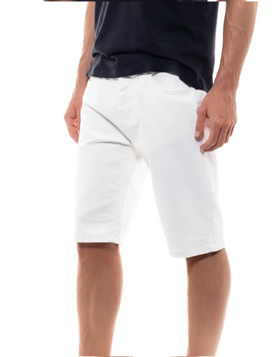 Biston fashion ανδρική τζιν βερμούδα 47-221-016 WHITE