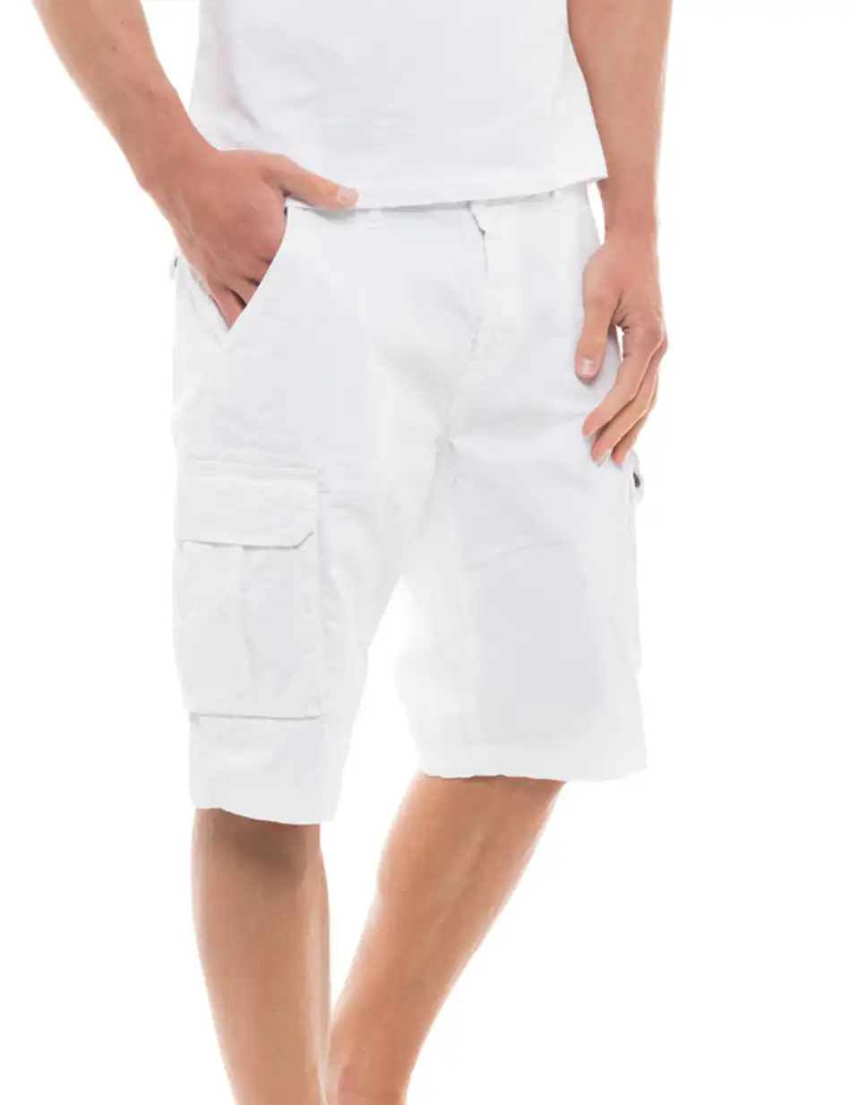 Biston fashion ανδρική βερμούδα cargo 47-221-022 WHITE