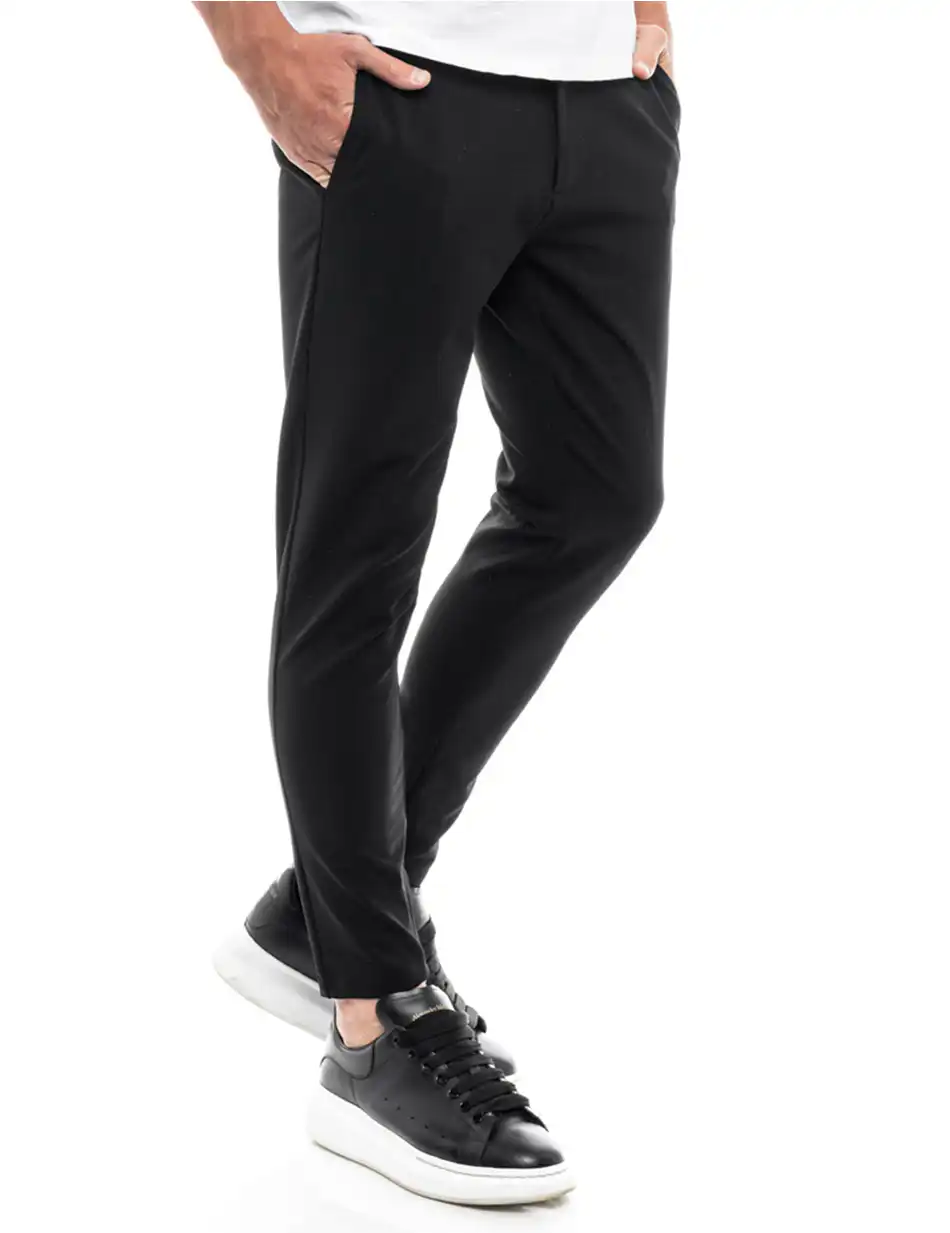 Biston fashion ανδρικό παντελόνι chinos 47-241-012 BLACK