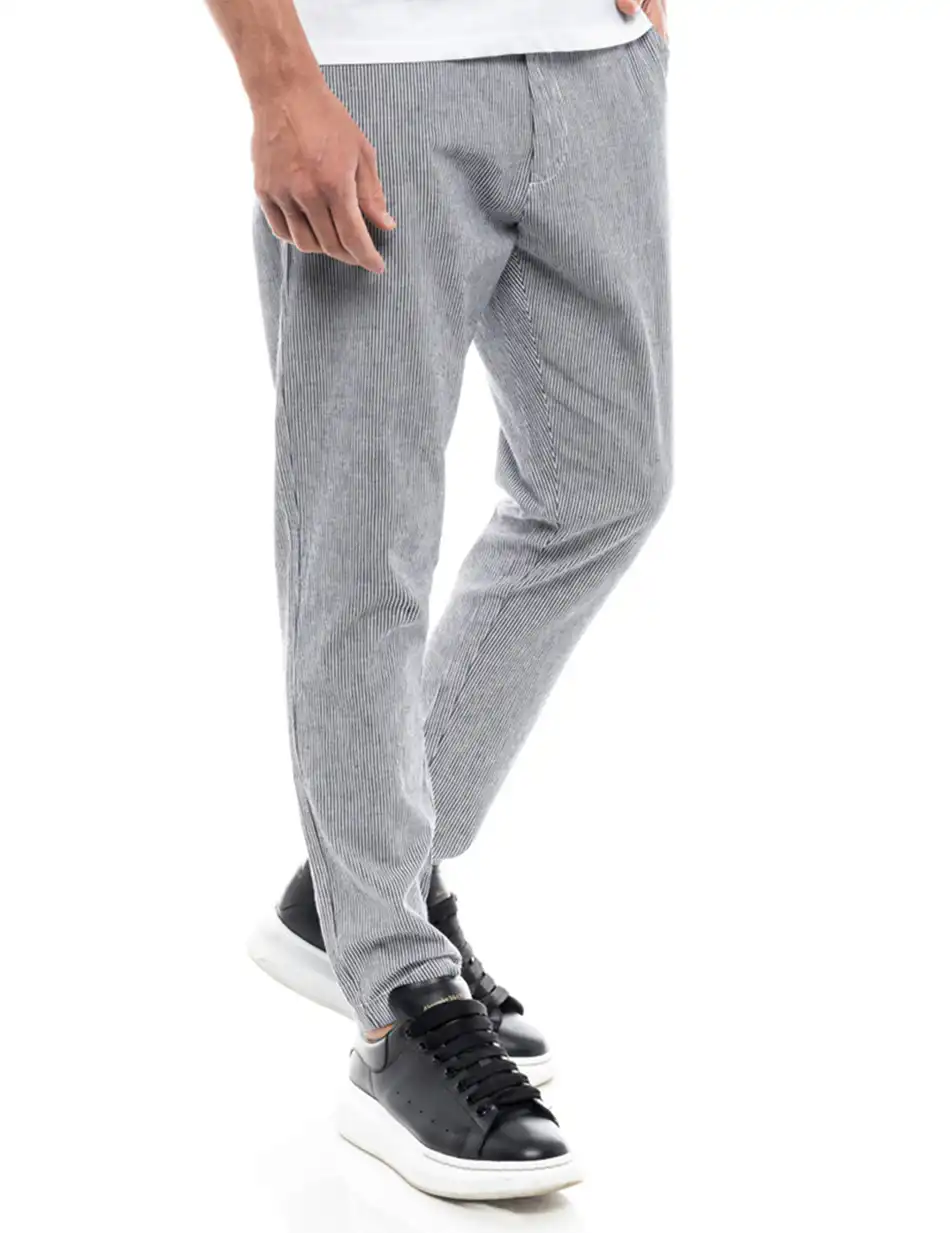 Splendid fashion ανδρικό παντελόνι chinos 47-241-016 NAVY STRIPED