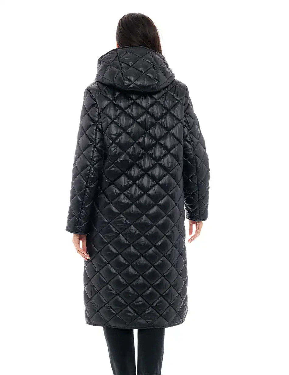 Splendid fashion γυναικείο μακρύ μπουφάν 48-101-003 BLACK