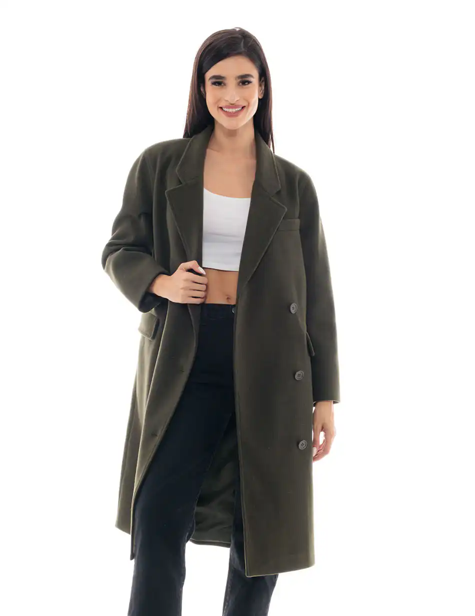 Splendid fashion γυναικείο μακρύ παλτό 48-101-014 GREEN