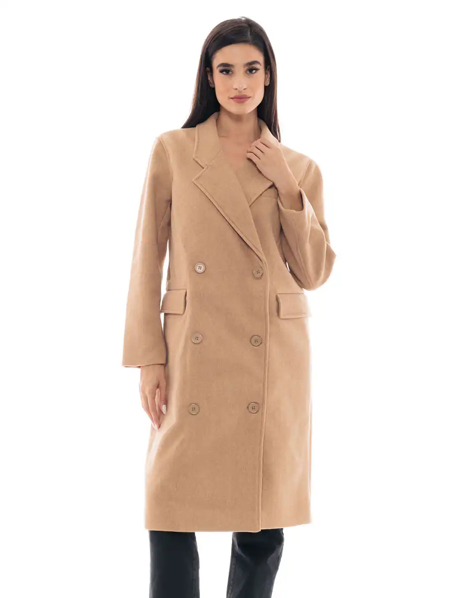 Splendid fashion γυναικείο μακρύ παλτό 48-101-014 BEIGE