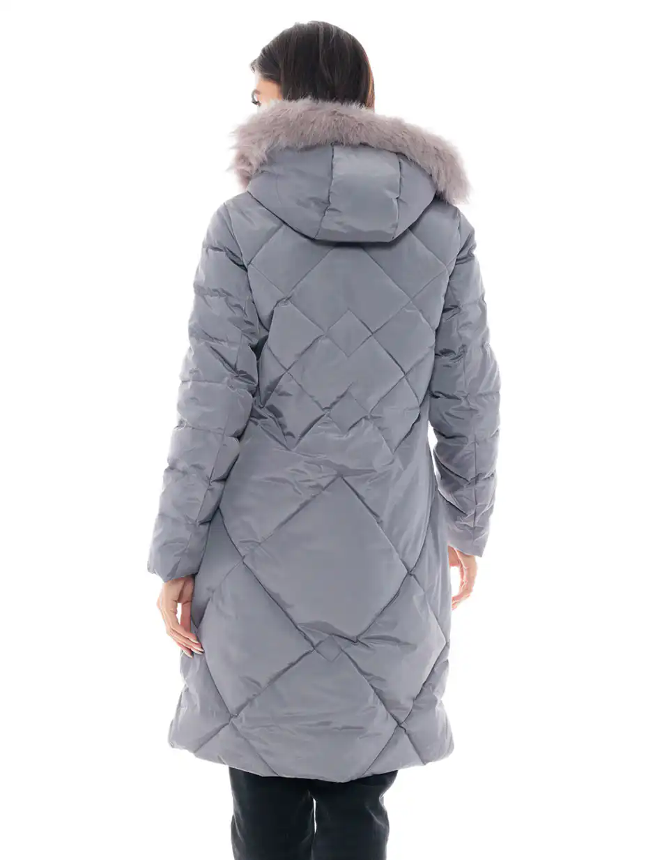 Splendid fashion γυναικείο μακρύ μπουφάν 48-101-016C DK GREY