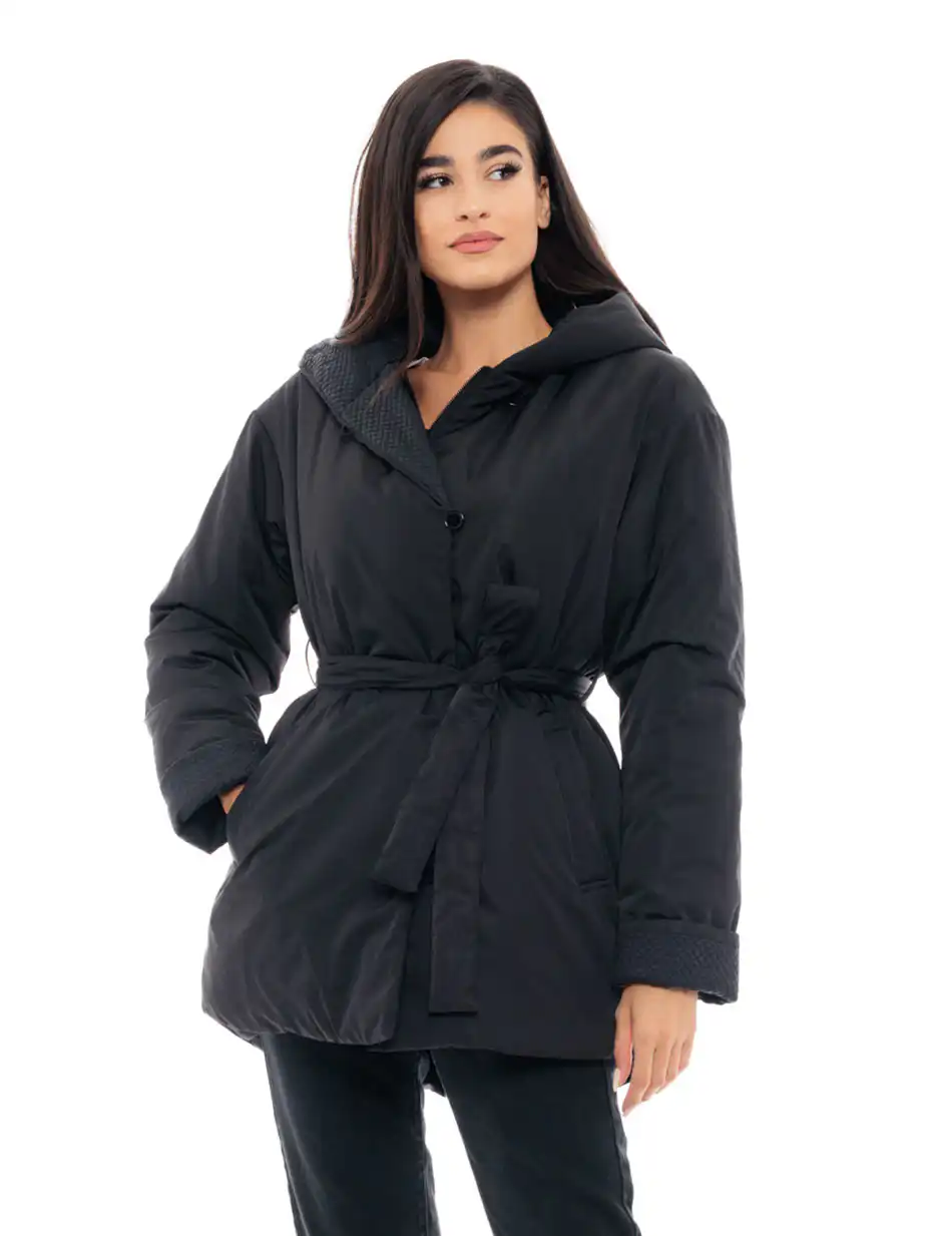 Biston fashion γυναικείο ντεμί πανωφόρι 48-101-021 BLACK