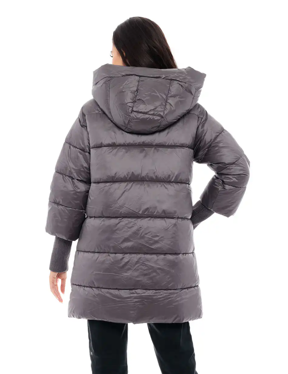 Biston fashion γυναικείο ντεμί πανωφόρι 48-101-022 ANTHRACITE