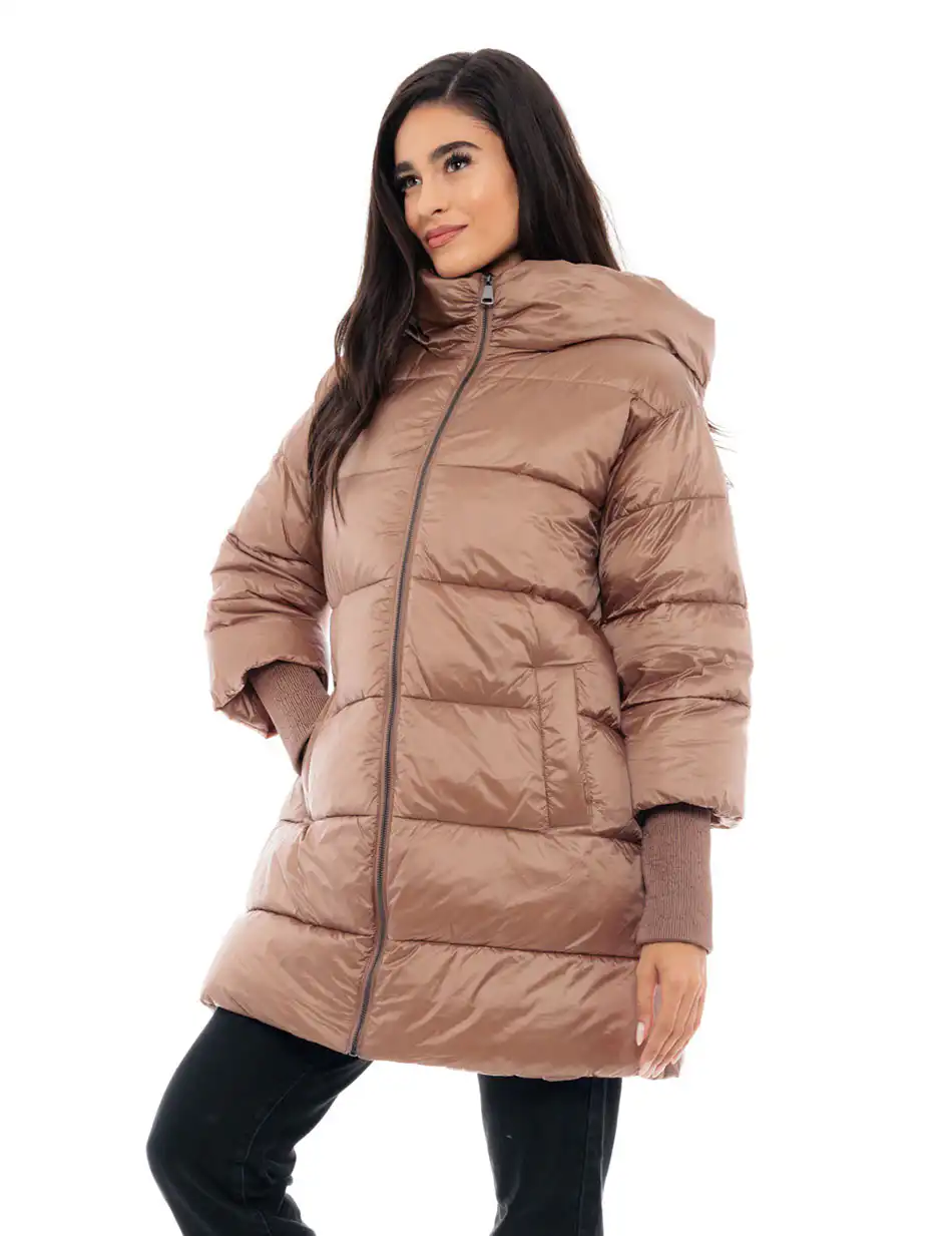 Biston fashion γυναικείο ντεμί πανωφόρι 48-101-022 CAMEL