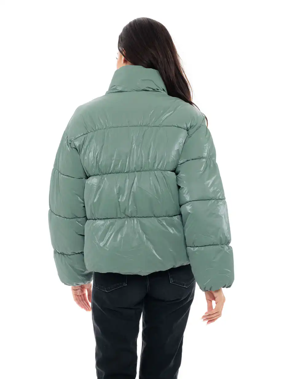 Biston fashion γυναικείο κοντό μπουφάν με ψηλό γιακά 48-101-024 MINT