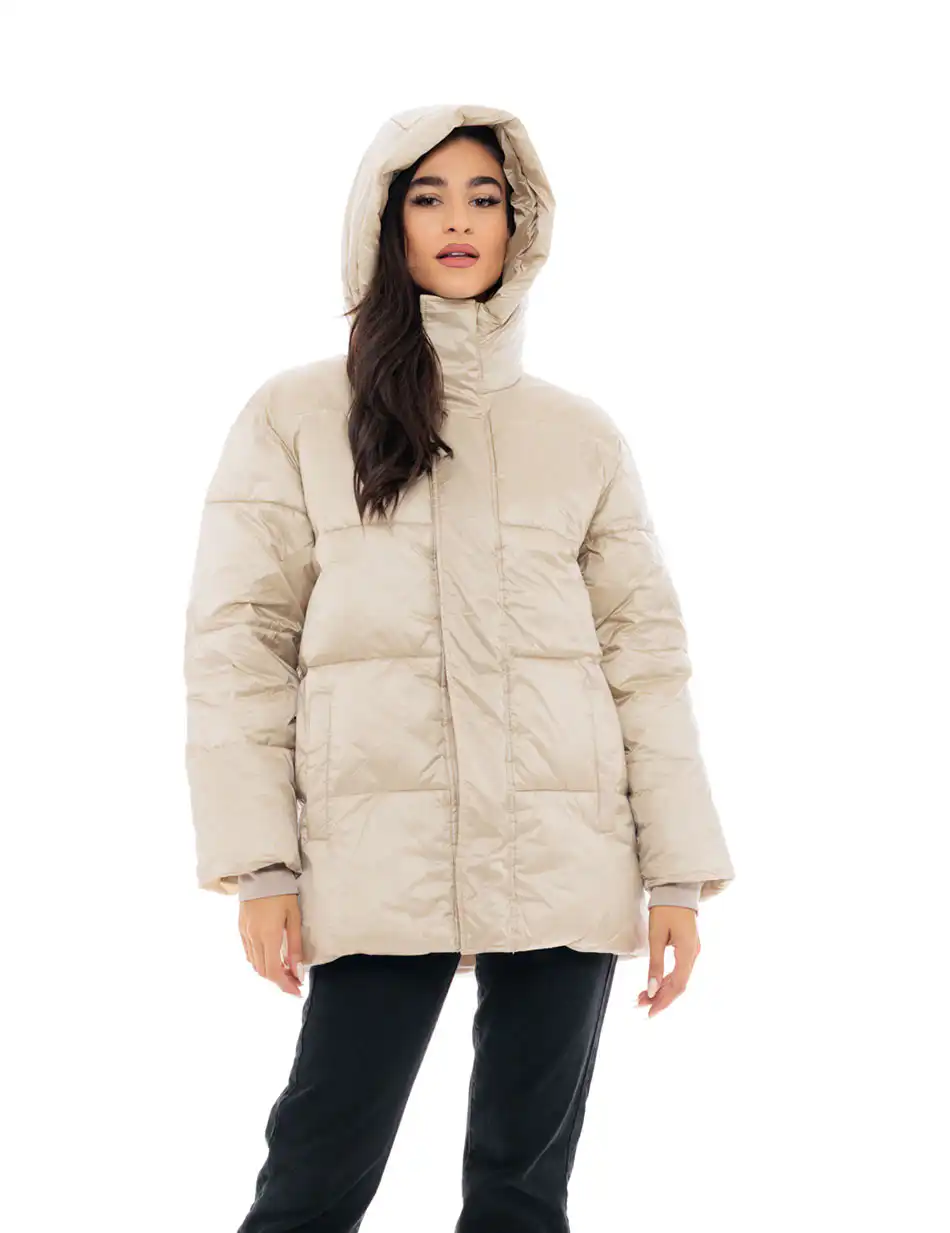 Biston fashion γυναικείο ντεμί μπουφάν 48-101-030 LT BEIGE