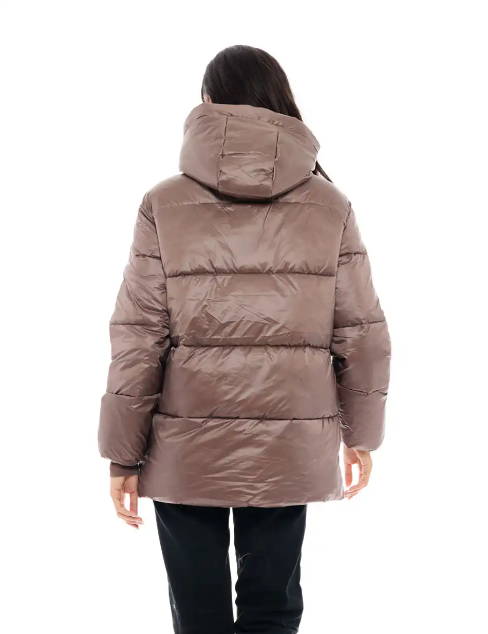 Biston fashion γυναικείο ντεμί μπουφάν 48-101-030 CHOCOLATE