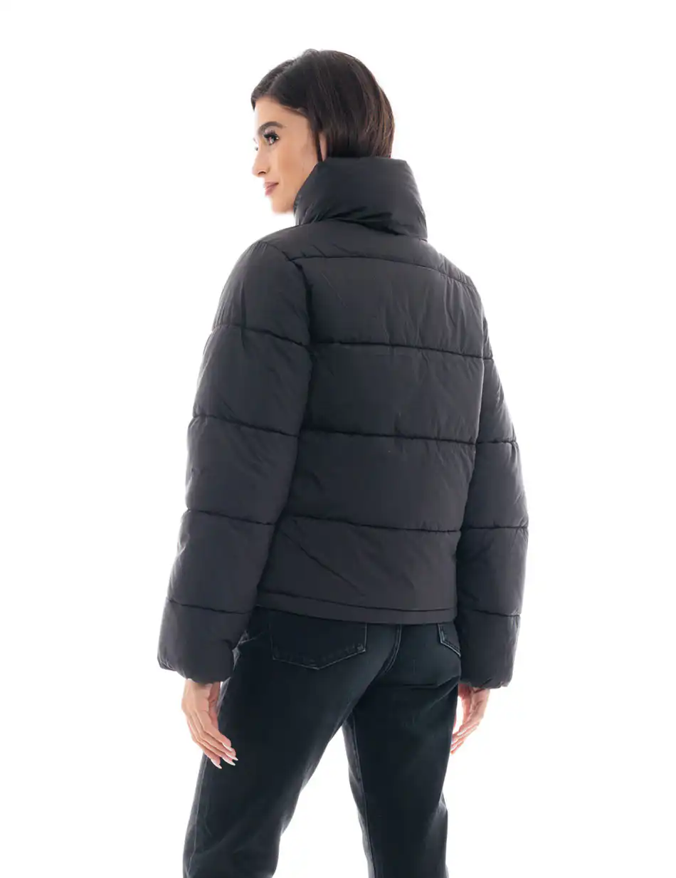 Biston fashion γυναικείο κοντό μπουφάν με ψηλό γιακά 48-101-035 BLACK