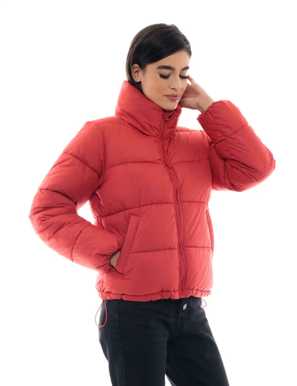 Biston fashion γυναικείο κοντό μπουφάν με ψηλό γιακά 48-101-035 CORAL