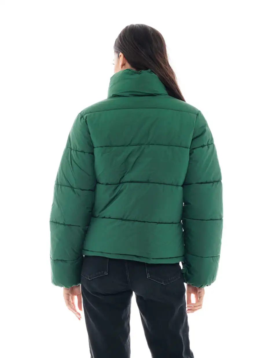 Biston fashion γυναικείο κοντό μπουφάν με ψηλό γιακά 48-101-035 GREEN