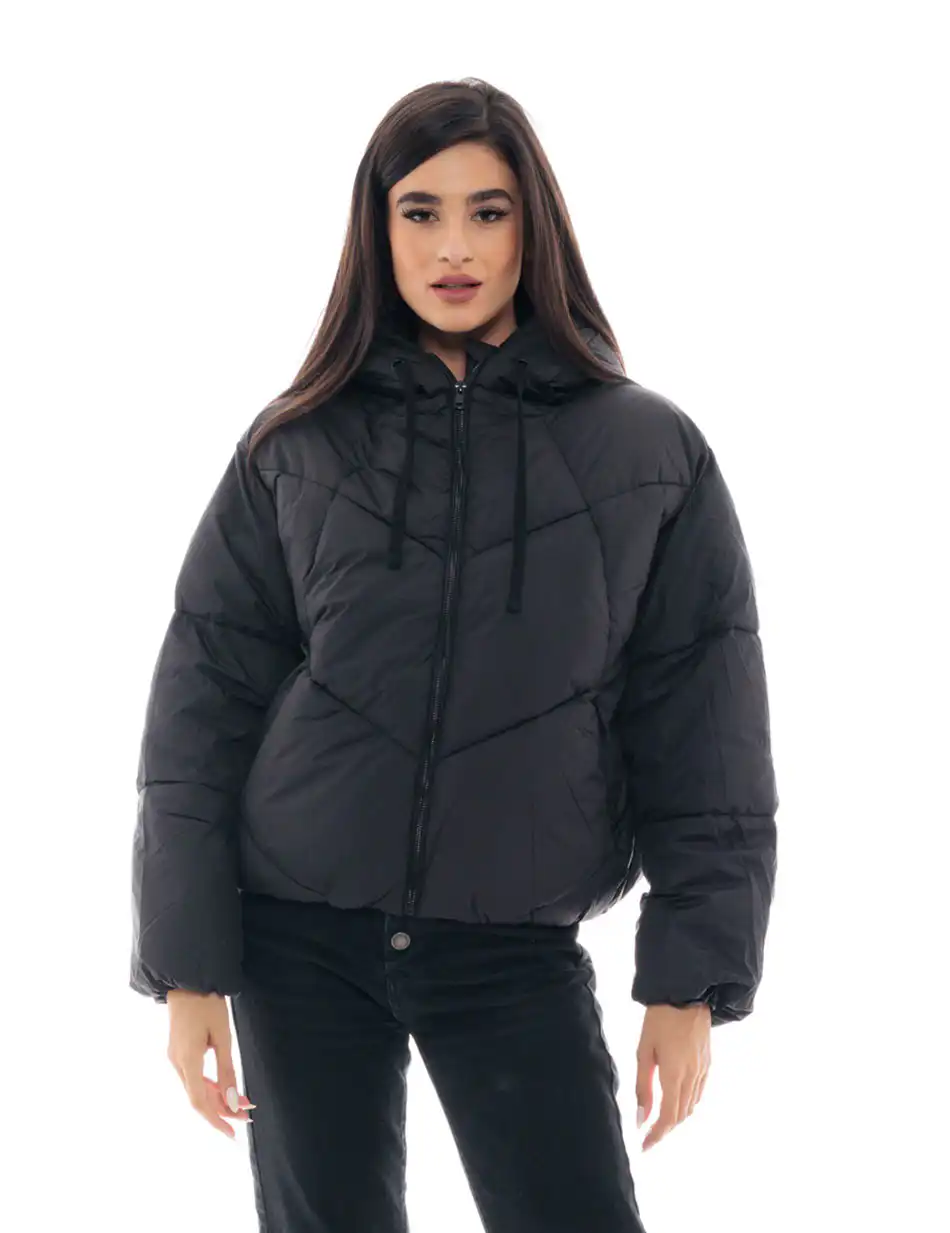 Biston fashion γυναικείο κοντό μπουφάν 48-101-036 BLACK