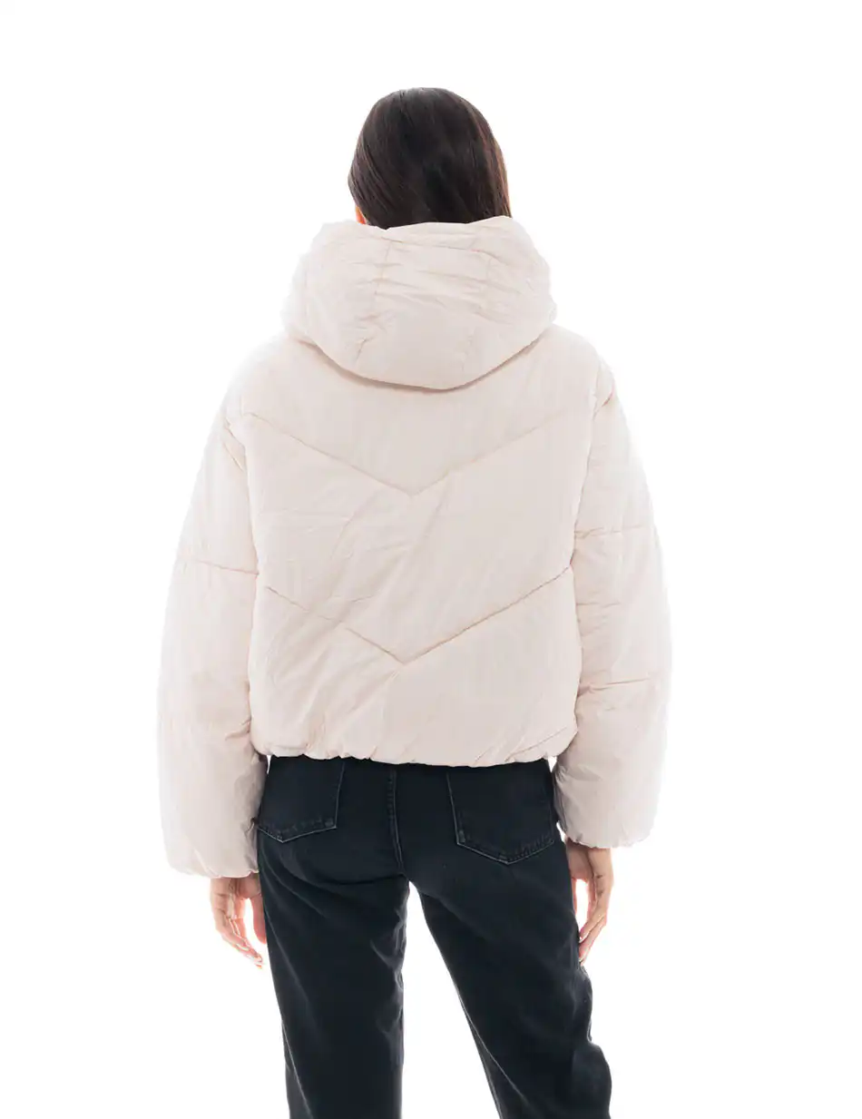 Biston fashion γυναικείο κοντό μπουφάν 48-101-036 ECROU