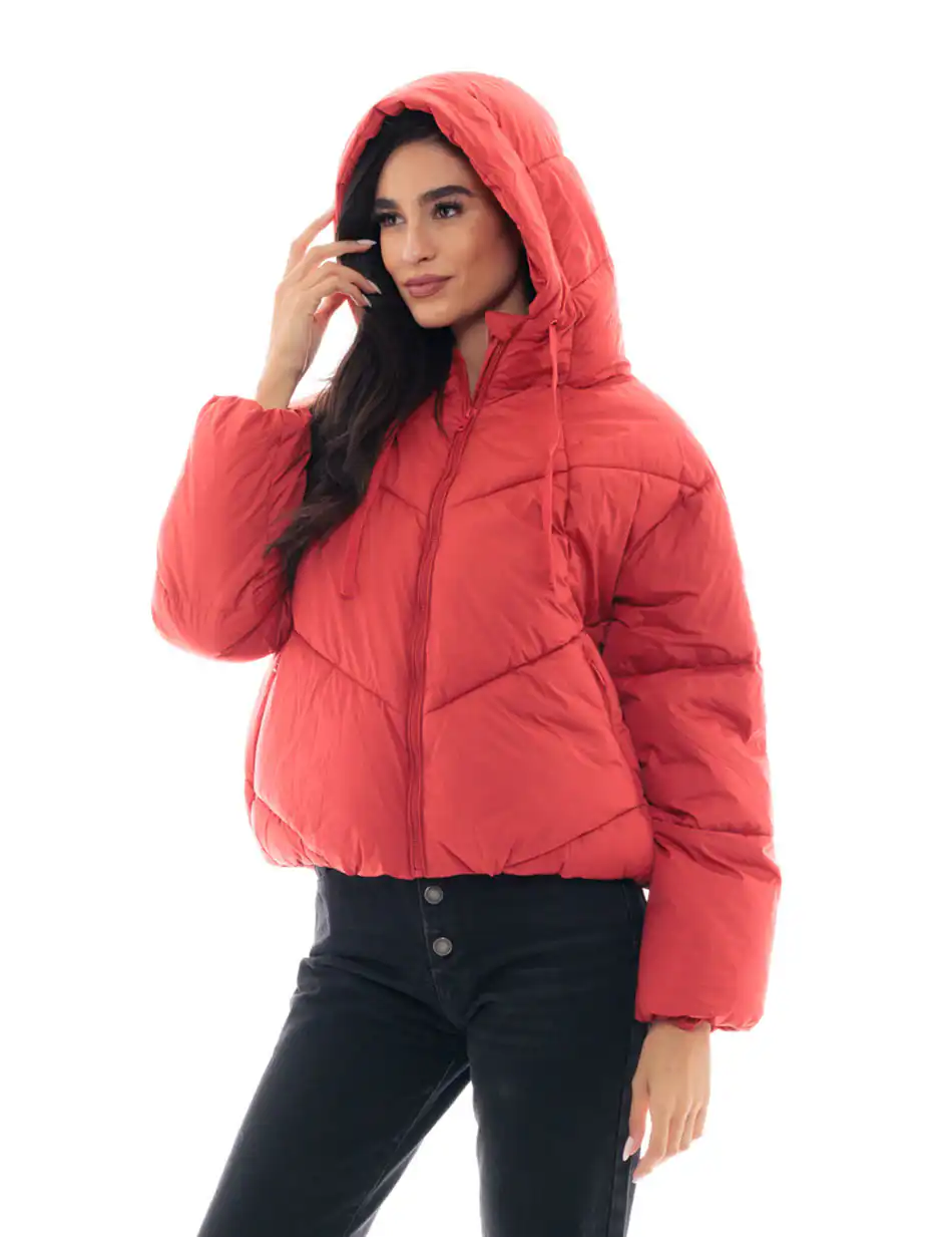 Biston fashion γυναικείο κοντό μπουφάν 48-101-036 CORAL