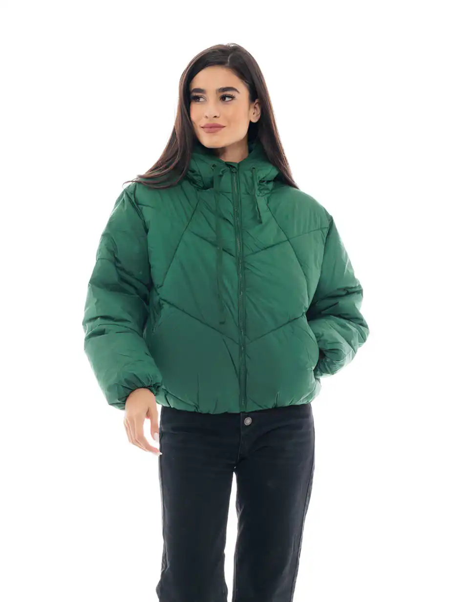 Biston fashion γυναικείο κοντό μπουφάν 48-101-036 GREEN