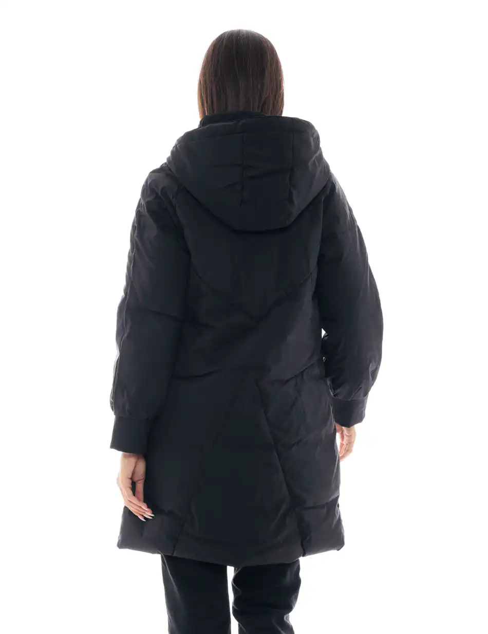 Biston fashion γυναικείο μακρύ μπουφάν 48-101-055 BLACK
