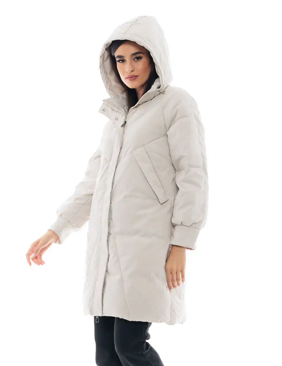 Biston fashion γυναικείο μακρύ μπουφάν 48-101-055 ICE