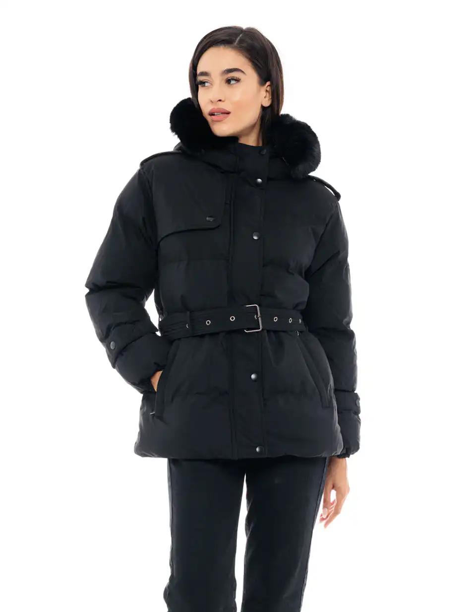 Splendid fashion γυναικείο κοντό μπουφάν 48-101-059 BLACK