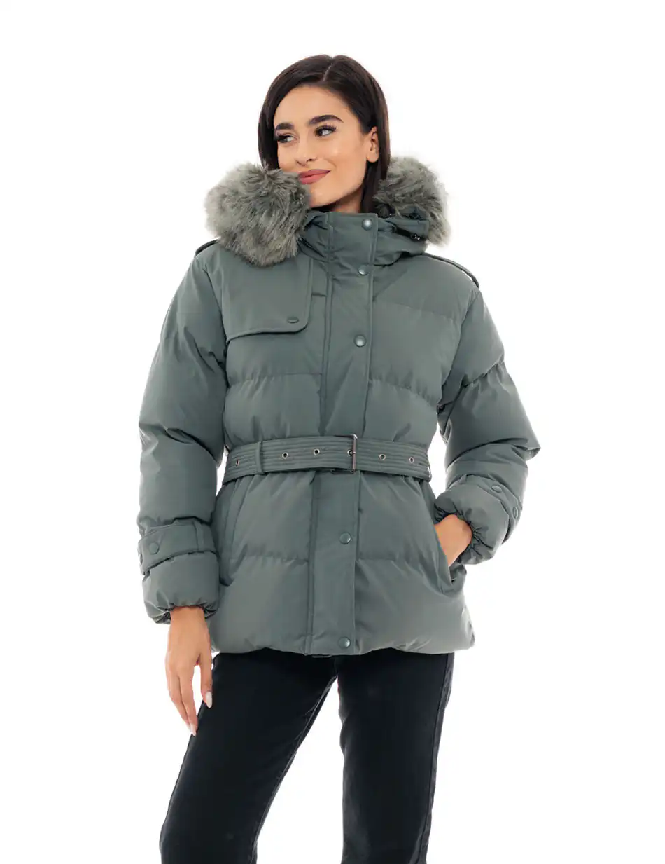 Splendid fashion γυναικείο κοντό μπουφάν 48-101-059 GREEN