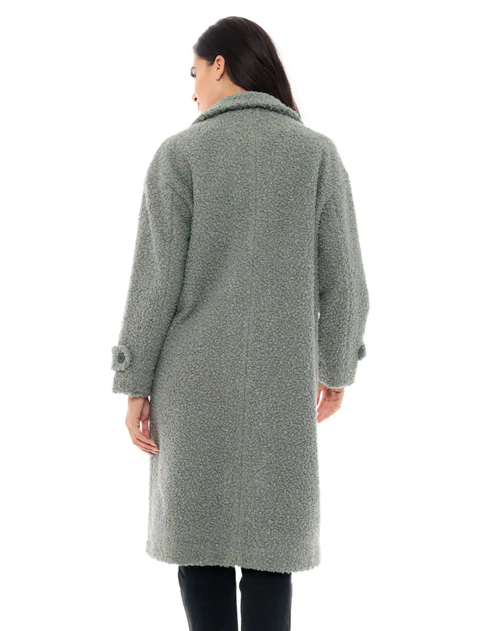 Splendid fashion γυναικείο μακρύ παλτό από προβατάκι 48-101-062 MINT