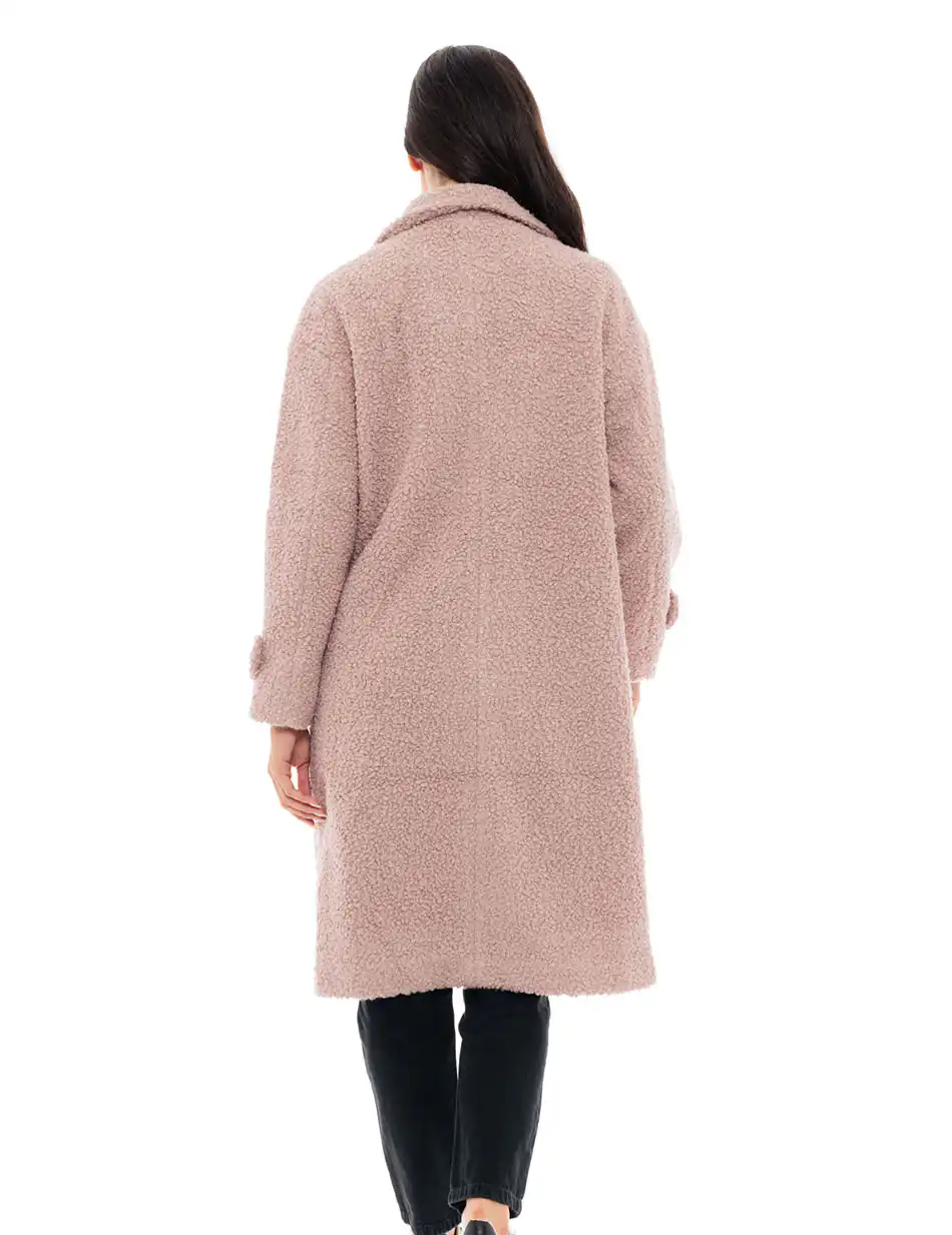 Splendid fashion γυναικείο μακρύ παλτό από προβατάκι 48-101-062 BEIGE