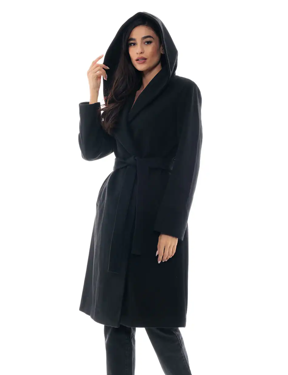 Biston fashion γυναικείο μακρύ παλτό 48-101-064 BLACK