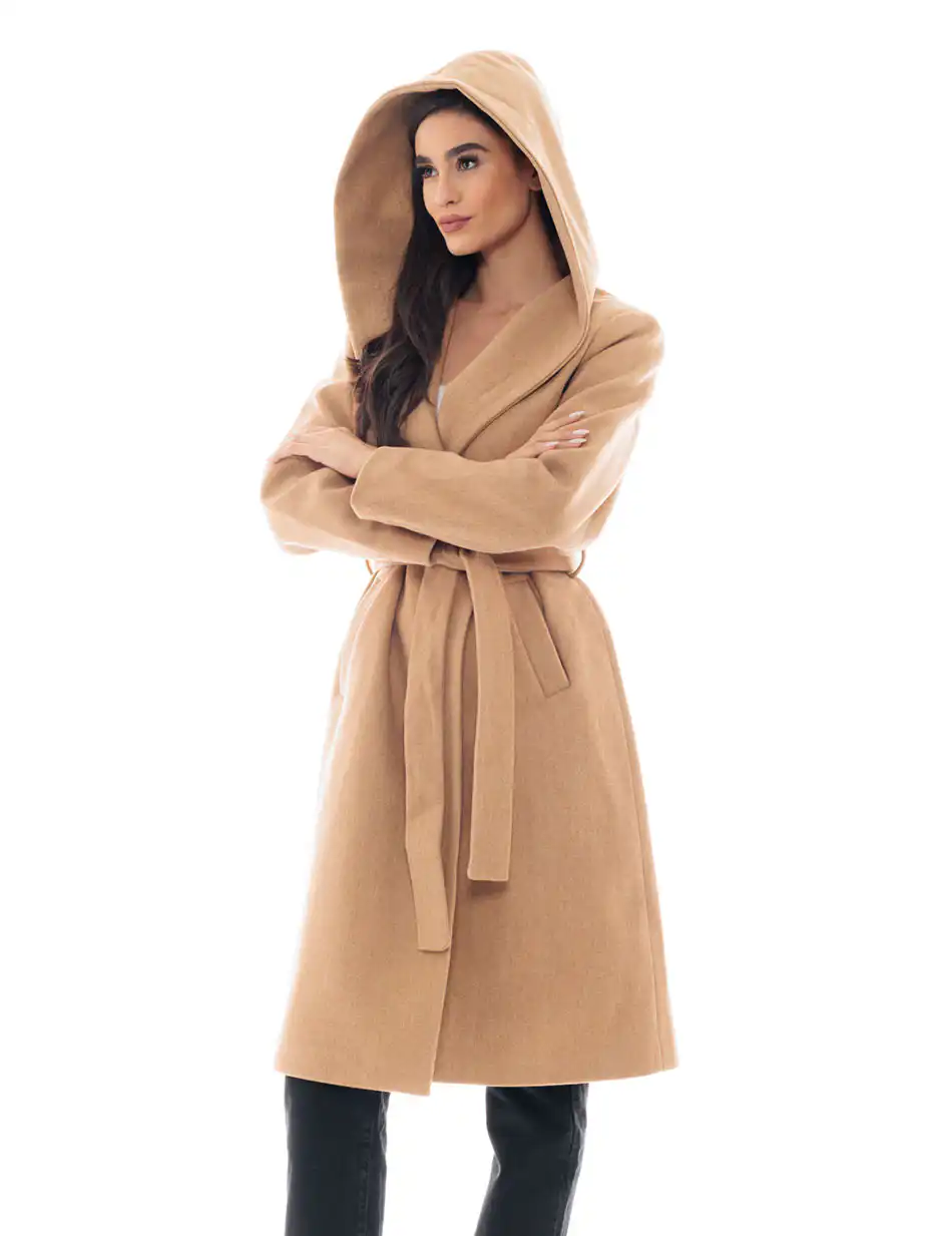 Biston fashion γυναικείο μακρύ παλτό 48-101-064 BEIGE